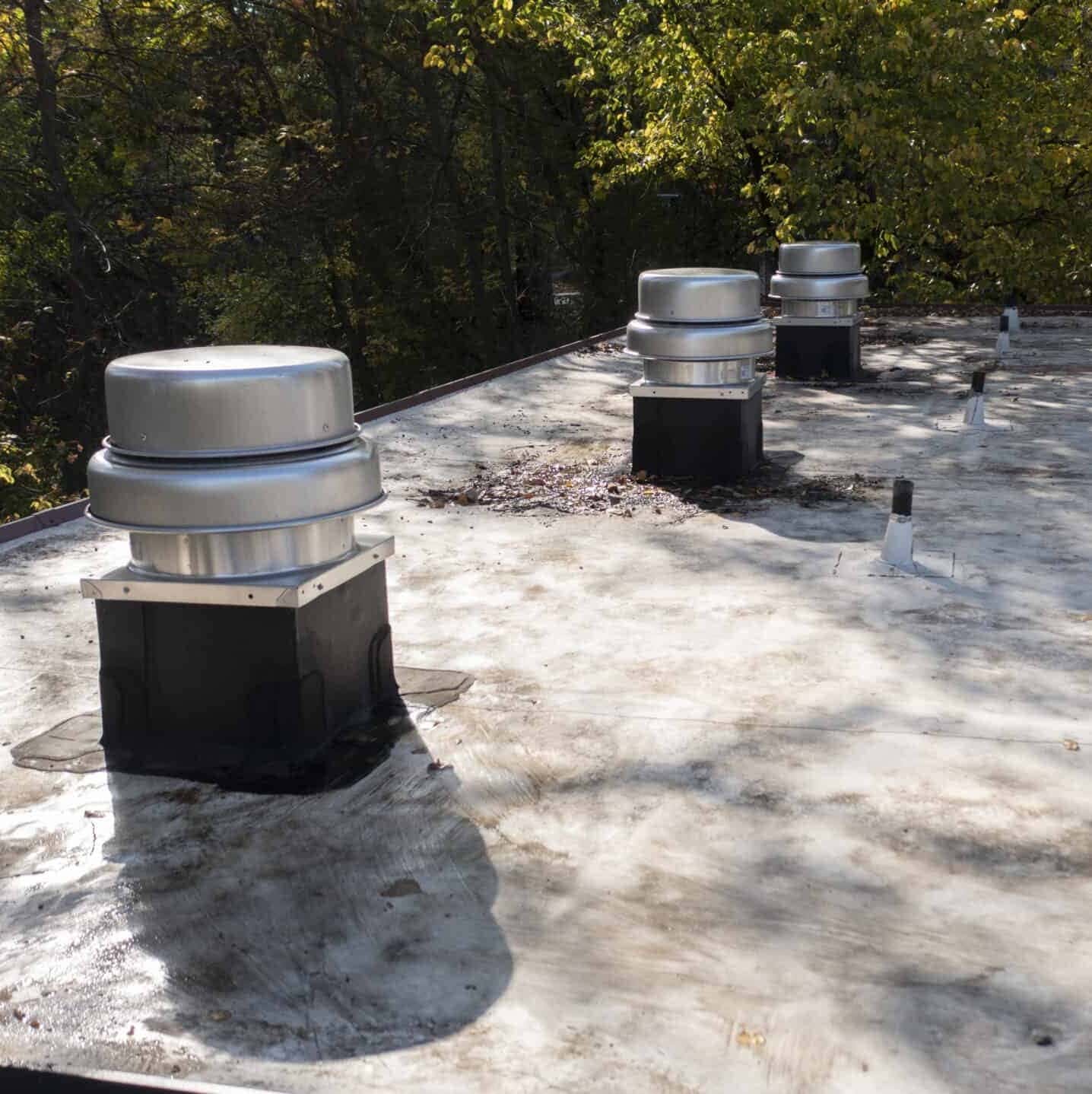 The Fan unit of the Ventulus 300 series installed on the exterior of the building